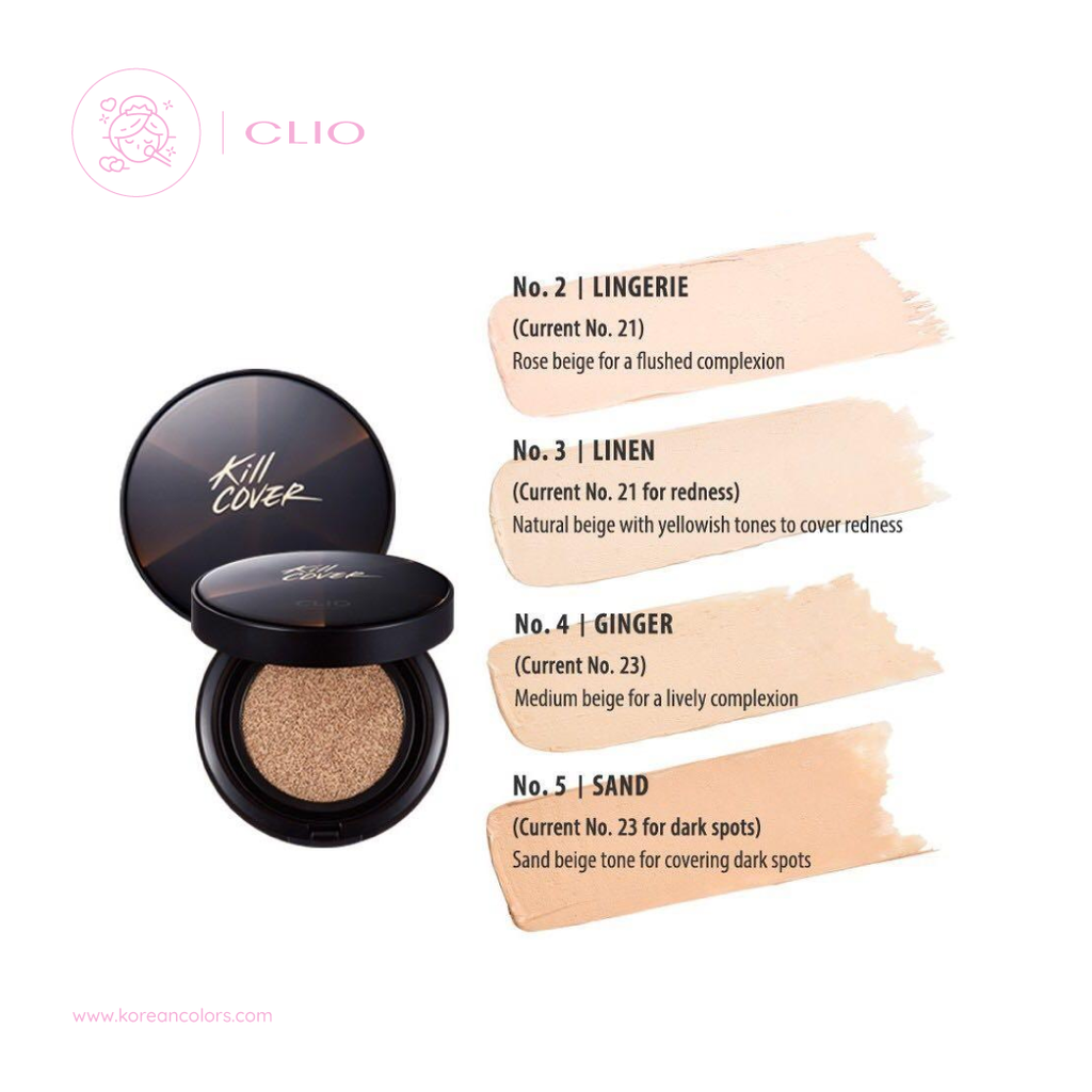 CLIO Kill Cover Fixer Cushion base de maquillaje coreano amazon mercadolibre