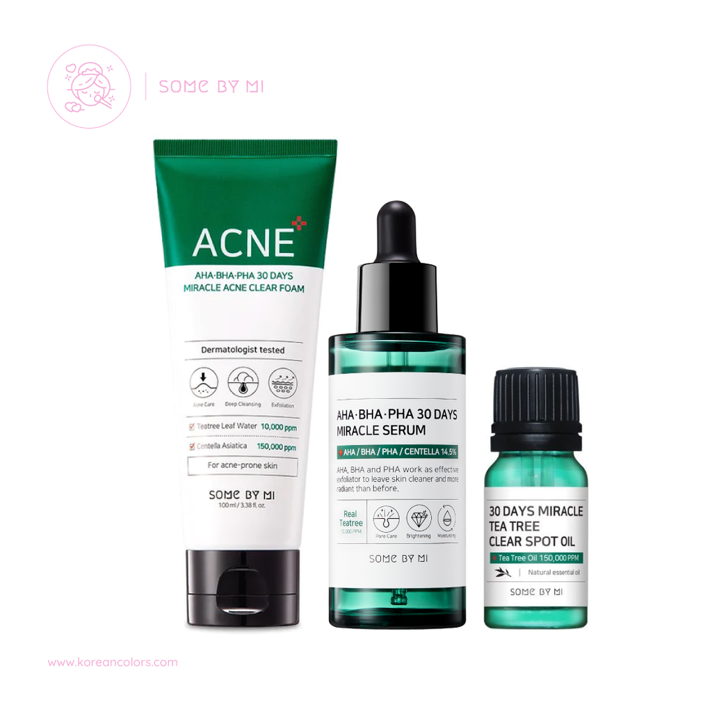 Some By Mi Set Completo Tratamiento para Acné serum miracle cleam foam clear spot oil