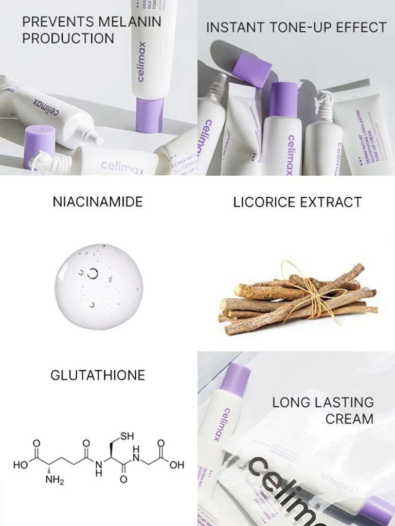 celimax glutathione cream - Pore+Dark Spot Brightening trenching ingredients and Fermented Rice Extract that leave skin plump and looking perfect Buy Celimax Derma Nature Glutathione