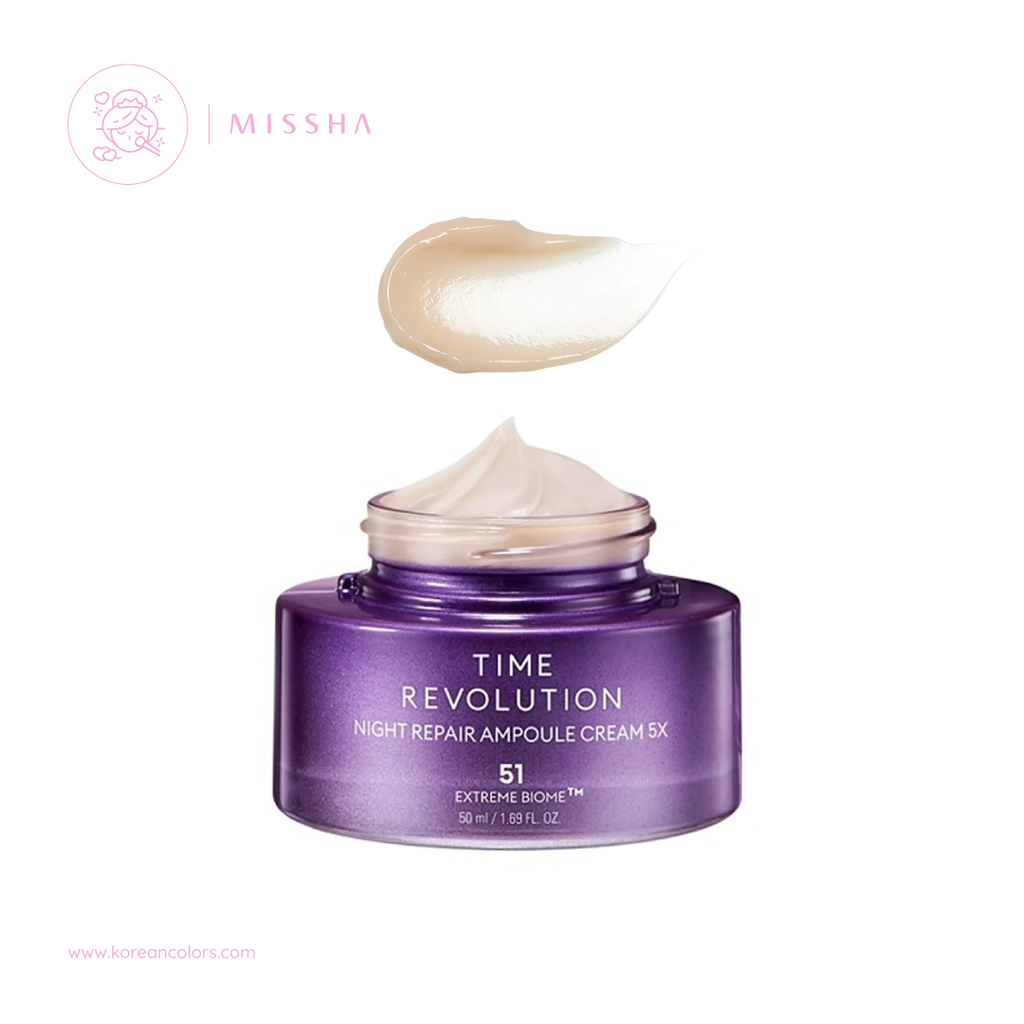 Missha Time Revolution Night Repair Ampoule Cream Crema Nutritiva con probióticos 