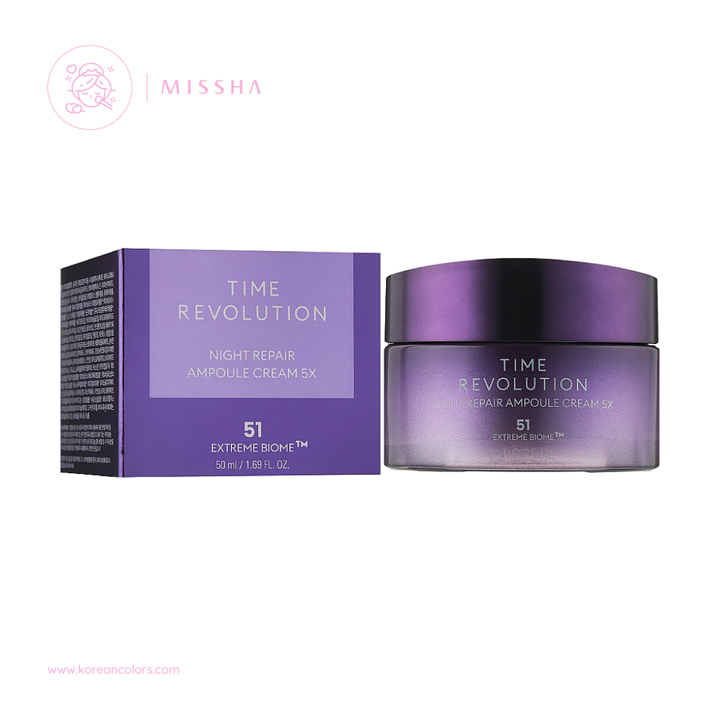 Missha Time Revolution Night Repair Ampoule Cream Crema Iluminadora y reafirmante 